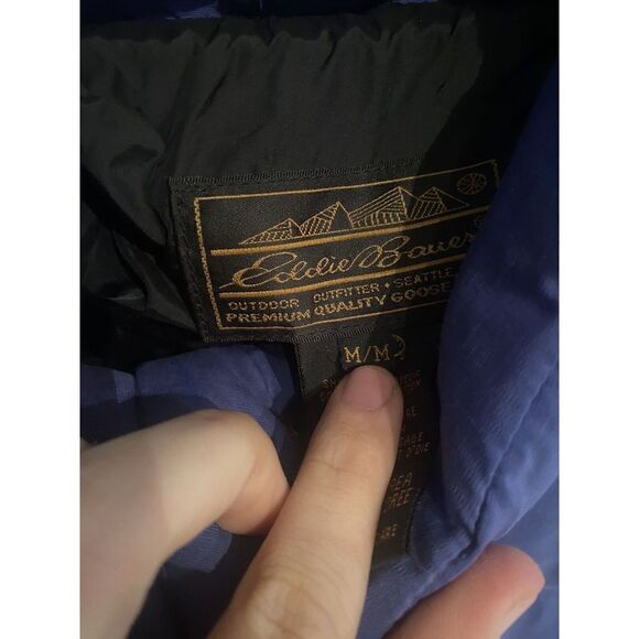 Eddie Bauer Womens Medium Goose Down Puffer Jacket Purple Vintage Short Cropped - Picture 6 of 10